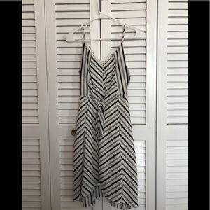 Black and white vertical stripe dress